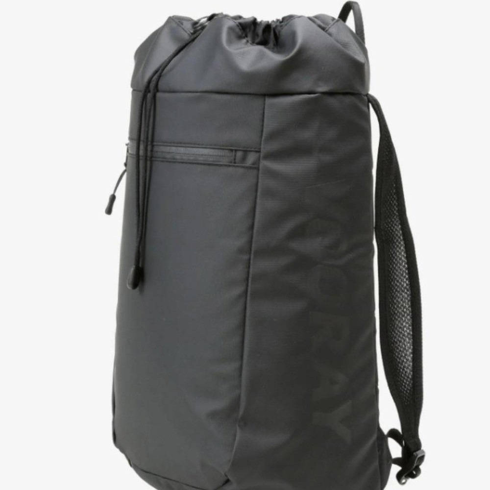 VOORAY Black Drawstring Backpack Gym Bag Water Resistant Athleisure Travel